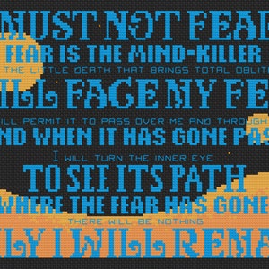 Litany Against Fear - Dune - PDF Cross Stitch Pattern