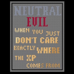 Neutral Evil - D&D - PDF Cross Stitch Pattern
