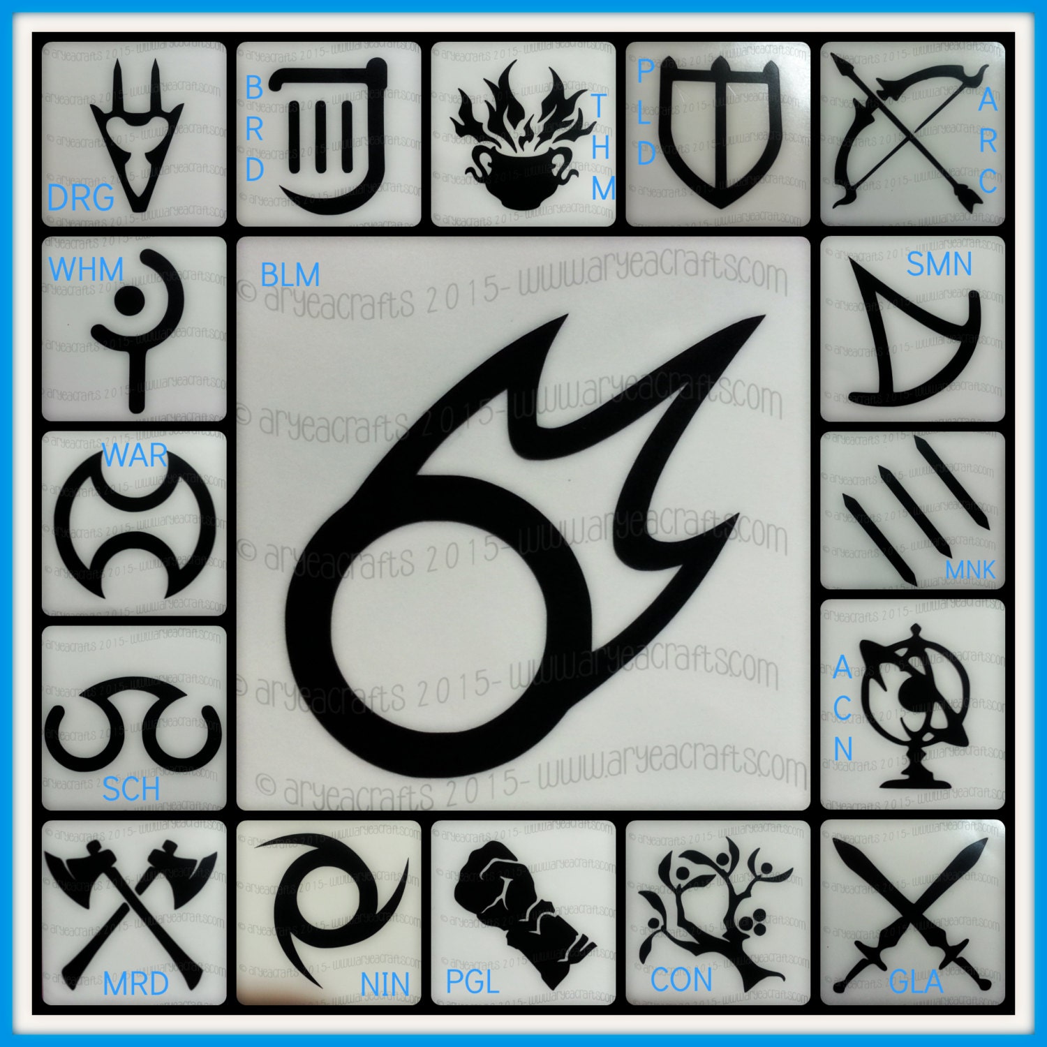ffxiv final fantasy 14 class job icon vinyl decals including