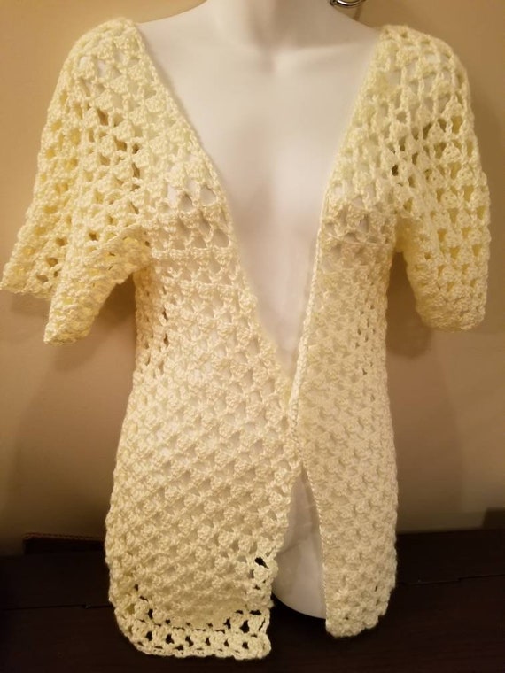 open weave crochet cardigan