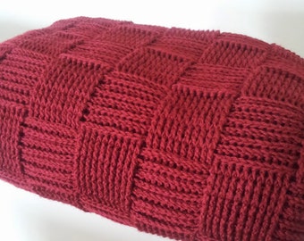 Blanket throw - basketweave pattern