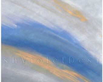 Blue Gray Abstract Art Print: Modern Minimalist Art