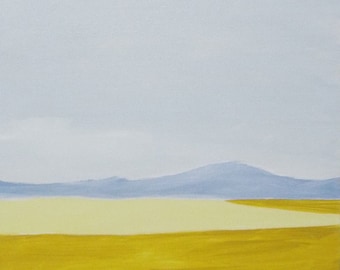 Original Western Landscape Painting on Canvas: Minimalist Colorado Wyoming Art (18x24 inches)