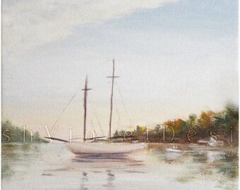 Sailboat Art Print: Coastal Nautical Decor
