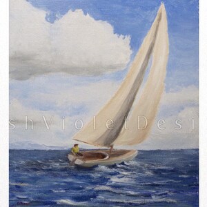 Sailing Art Print: Nautical Coastal Sailboat Decor