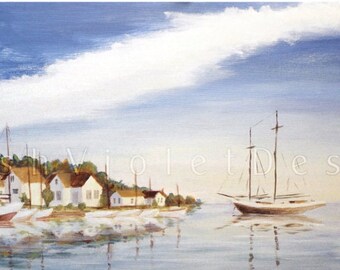 Sailboat Art Print: Nautical Coastal Decor