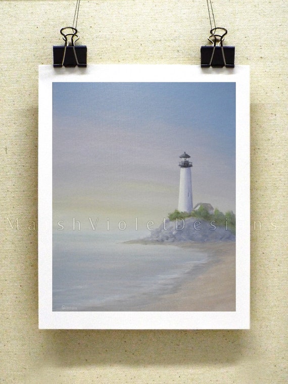 Lighthouse Art Nautical Decor Print Ocean Beach Coastal | Etsy