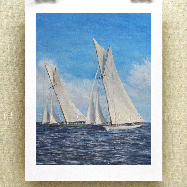 Sailboat Print, Sailboat Art, Sailing Art, Nautical Print, Nautical Decor, Ship Print, 12x16 inch large fine art print, yacht race