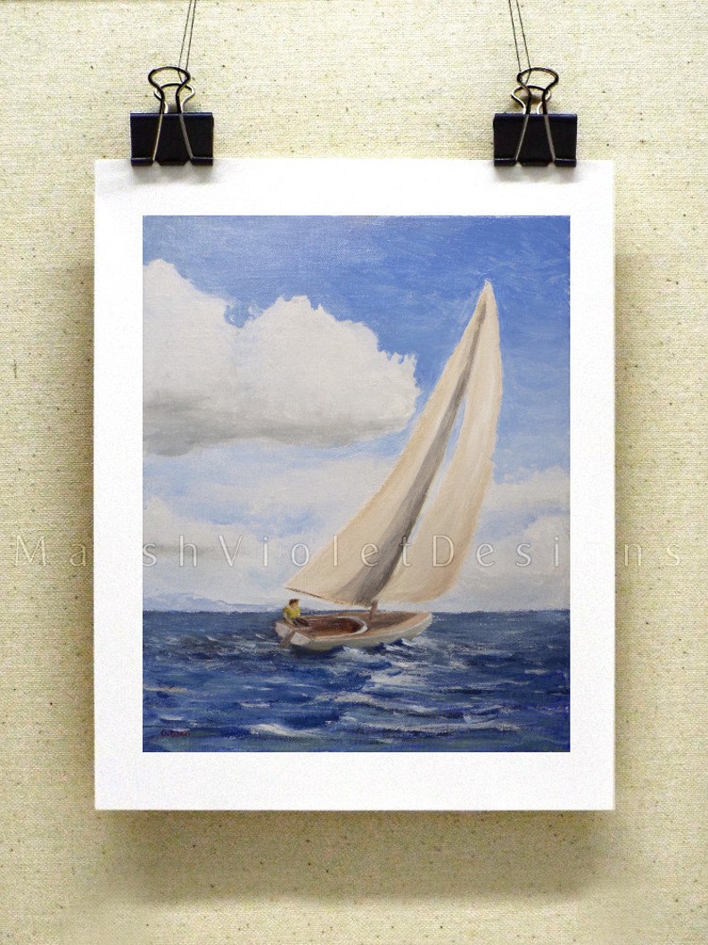 sailboat water print