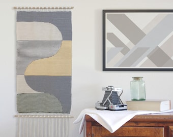 Hand Woven Wall Hanging: Boho Geometric Art Decor