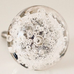 Set of 2 Bubble Glass Crystal Knobs – CLEAR