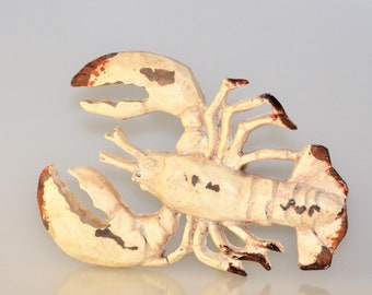 2 Lobster Knobs - Whitewashed
