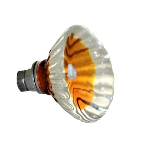 Set of 2 Glass Knobs - amber and clear