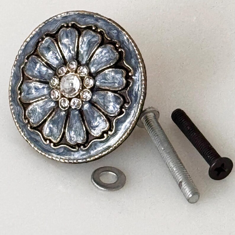 Set of 2 - Jewel cloisonne knobs - opal afbeelding 2