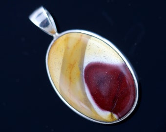 Natural Mookaite Stone Pendant, Nickel Free Handcrafted Sterling Silver, W. Australia