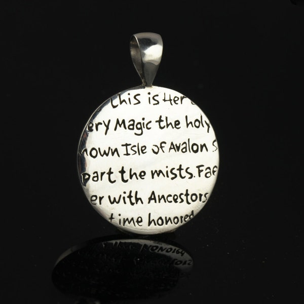 Mysts of Avalon Pendant, Solid Silver Medallion, 13 Grams, Honoring Women, Protection Amulet