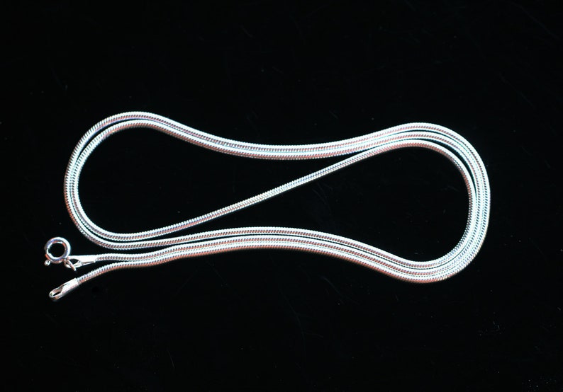 24 inch 1.55 mm Round Sterling Silver Snake Chain Quality Manufacturing Silver Necklace For Pendants