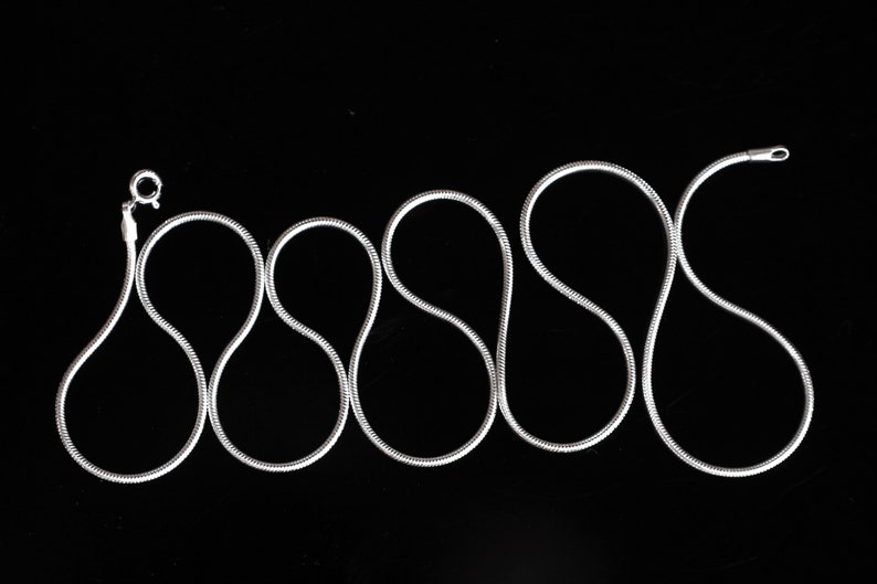24 inch 1.55 mm Round Sterling Silver Snake Chain Quality Manufacturing Silver Necklace For Pendants