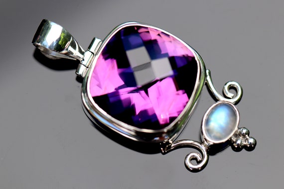 Sterling Silver Facet Free Form Rainbow Moonstone Ring Sterling Silver Facet Free Form Rainbow Moonstone Ring