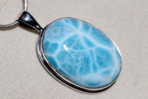 Sterling Silver Oval Larimar Pendants Sterling Silver Oval Larimar Pendants