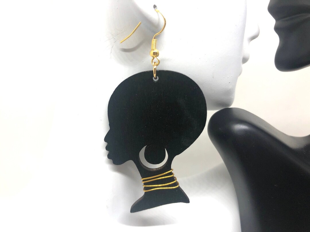 African Queen Neck Wire Dangle Earrings African Queen Etsy