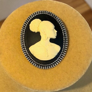 African Cameo Brooch, African Brooch, Cameo Brooch, Resin Brooch, Pin