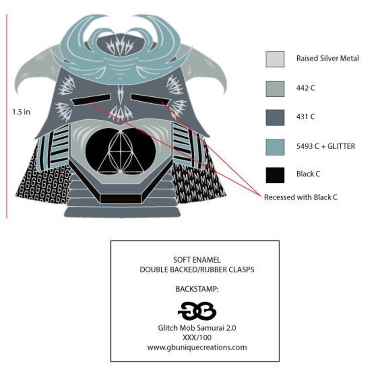 FREE SHIPPINGTRACKING Glitch Mob Samurai v2 Hat Pin