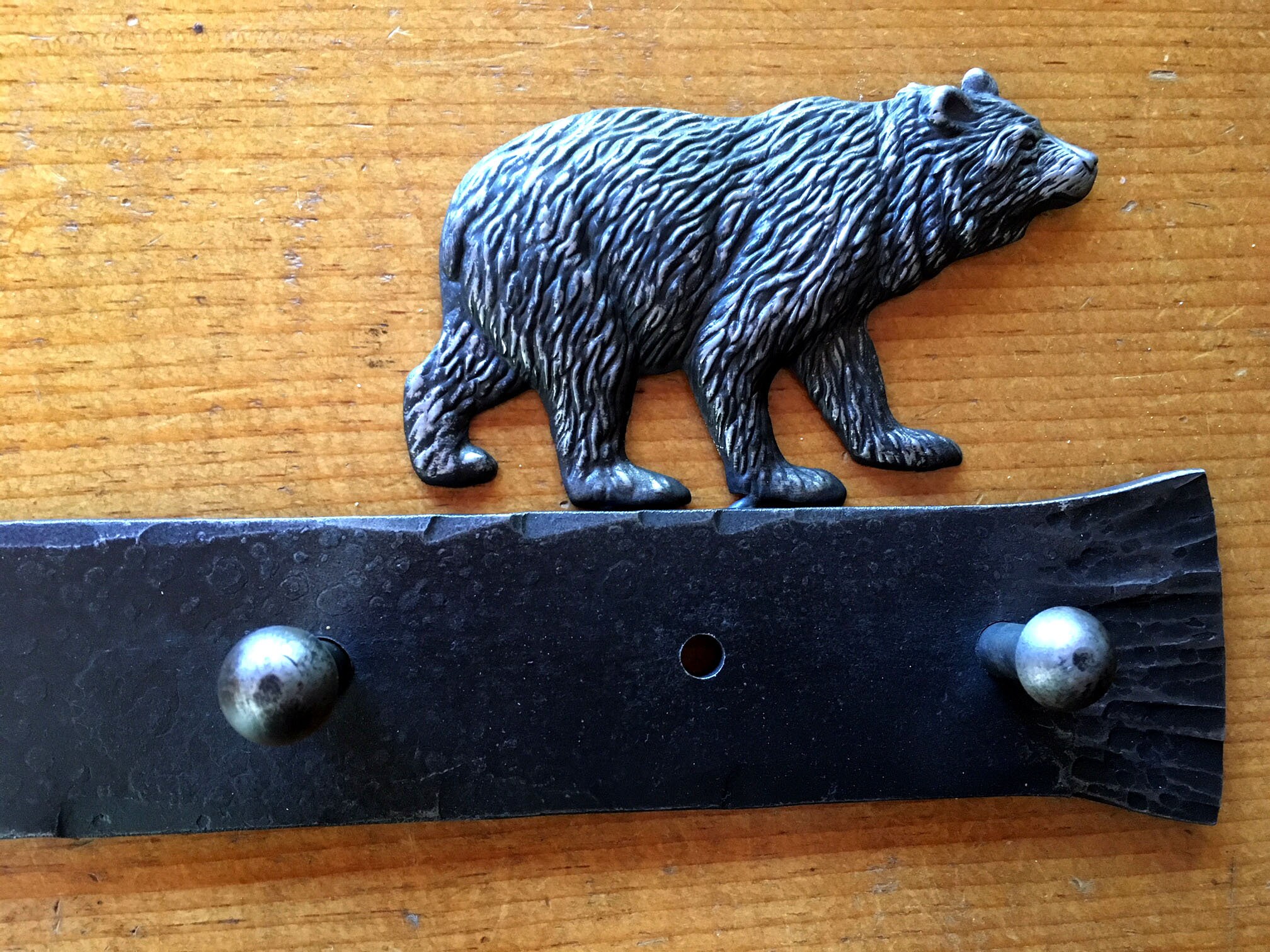Rustic Bear Hammered Coat Rack Etsy