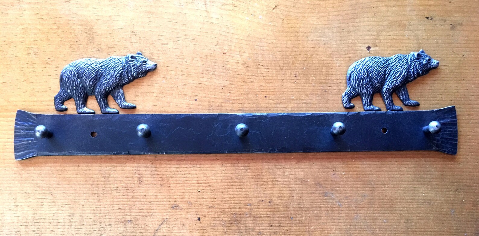 Rustic Bear Hammered Coat Rack Etsy