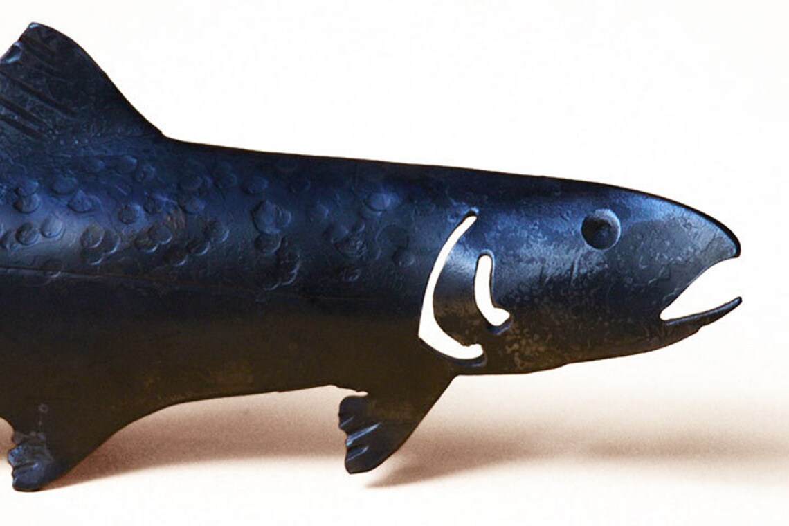 Hammered Iron Fish Art Etsy