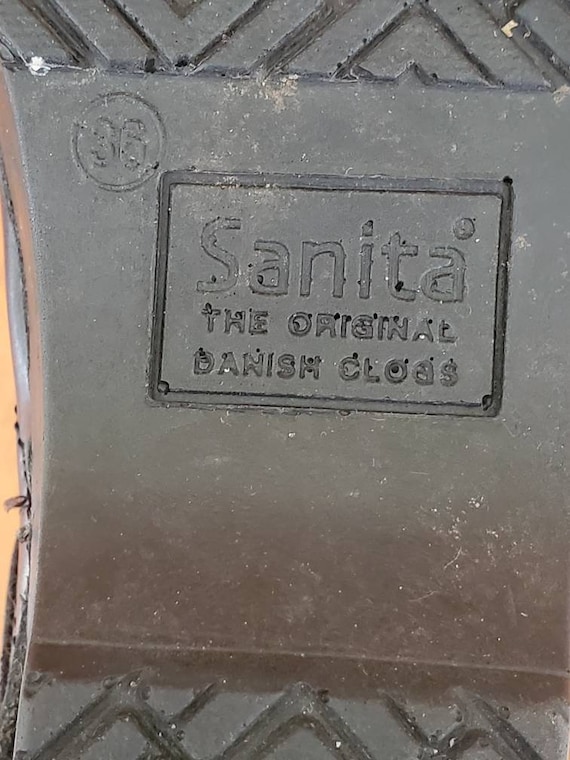 Danish clogs Sanita Blue with a sponged black ove… - image 10