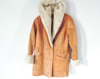 Wilsons Leather Coat: Vintage Faux Fur Hooded Parka, Size Medium