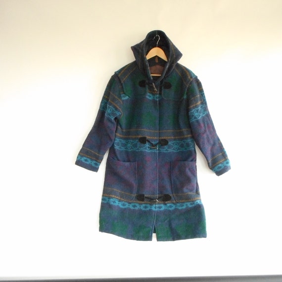 Woolrich Wool Blanket Pea Coat Lined Hooded Faux b