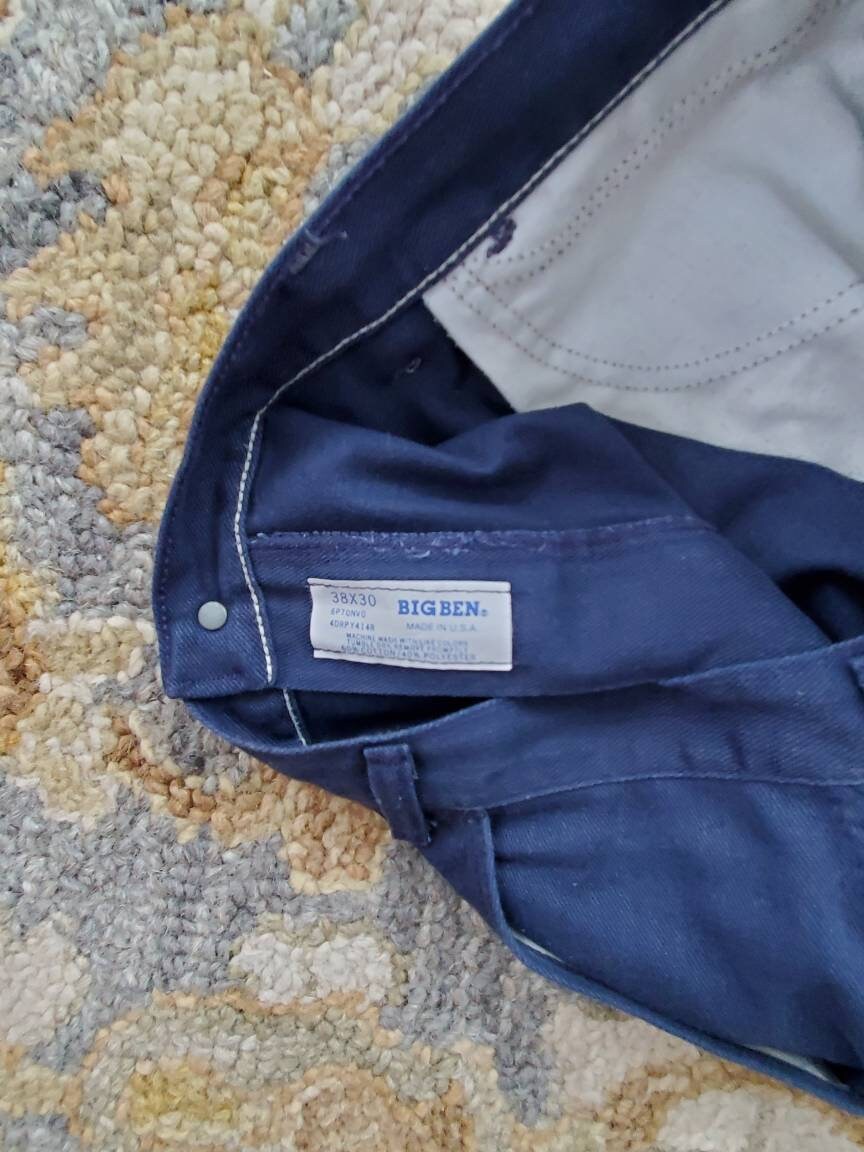 BIGBEN by wrangler USA製 70s80s Vintage Big Ben by Wrangler Work Pants: Blue Cotton Blend