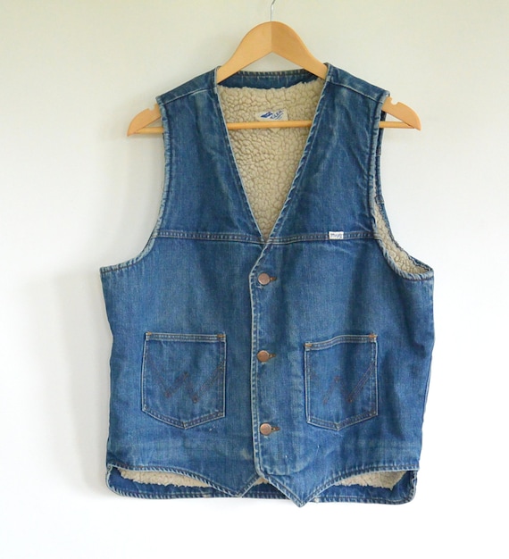 Wrangler Denim Vest Sherpa lined Truckers/Ranchers