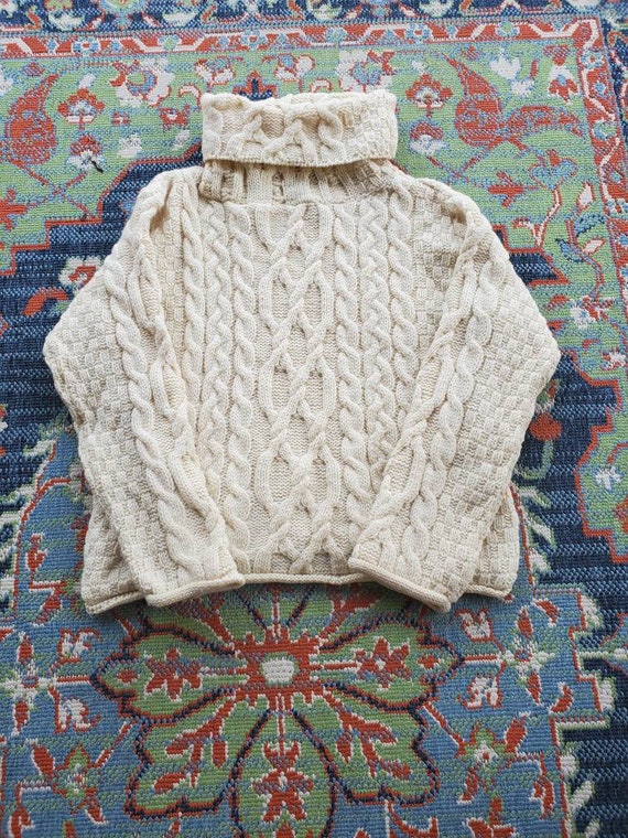 Ines Crafts Irish sweater Merino wool size medium… - image 6