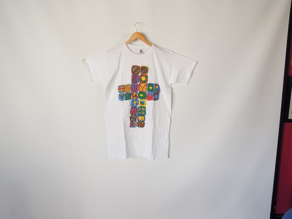 Colorful Cross Sleeping Shirt Dorm Shirt Pop Art … - image 5