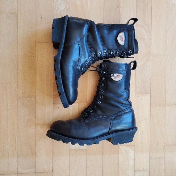 redwing logger boots black