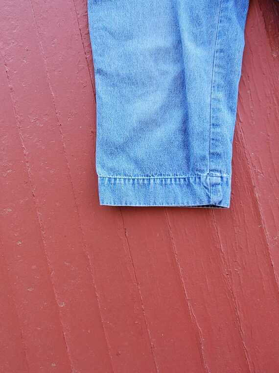 Denim Capri elastic waist relaxed fit pockets dra… - image 4