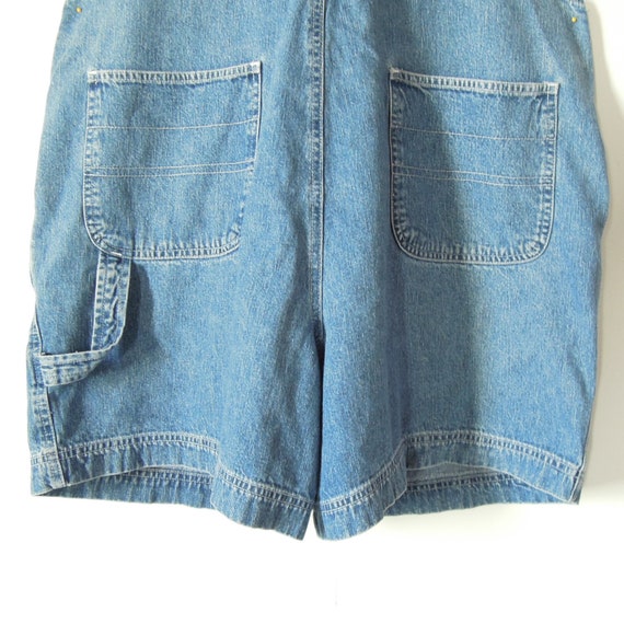 Short denim bib overalls Bill Blass size Large vi… - image 8