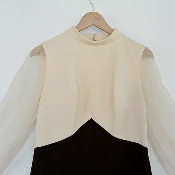 1960's Vintage Maxi Dress Sheer sleeves Large App… - image 9