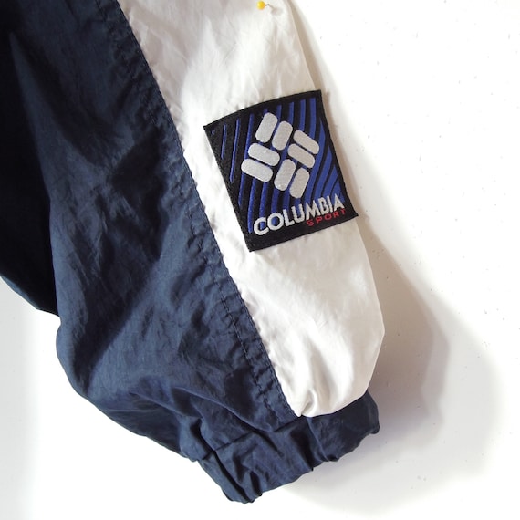 Columbia Sport Nylon Hooded Pull Over chaqueta 90 s vintage unisex Medium Loose fit Rojo blanco azul Zip parcial pull over Peso ligero Etsy Mexico