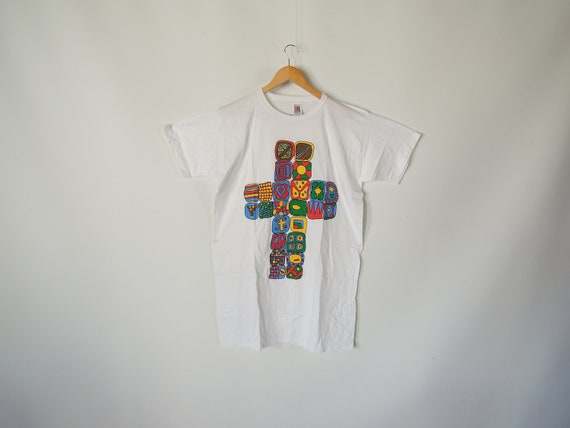 Colorful Cross Sleeping Shirt Dorm Shirt Pop Art … - image 6