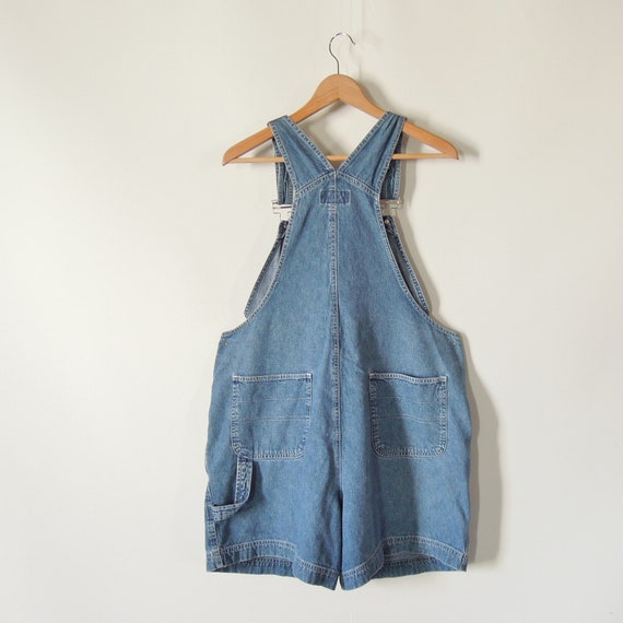 Short denim bib overalls Bill Blass size Large vi… - image 2