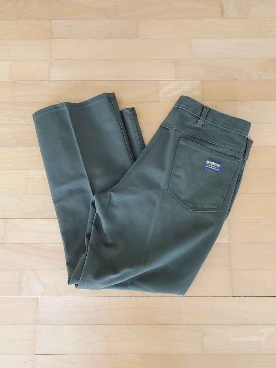 oshkosh ワークチノパンツ Vintage Oshkosh B'gosh Green Work Pants: Union Made, Talon Zipper