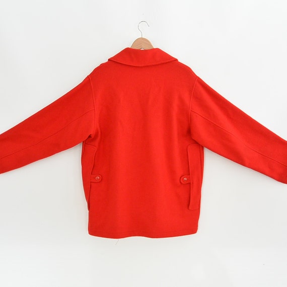 Men's Red Wool Coat Retro 1960's Rare CAMOWEAVE Eddie… Gem