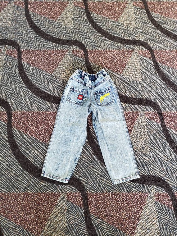 Lego Maniac acid wash kids' jeans 90's vintage ra… - image 2