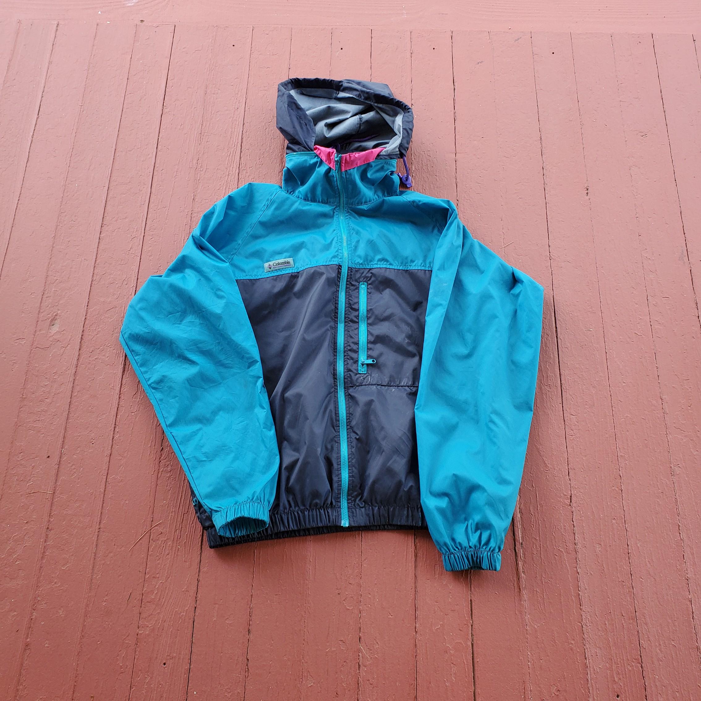 Columbia Nylon Jacket Hooded Women's Medium Color Block Columbia Nylon Jacket Hooded Women's Medium Color Block