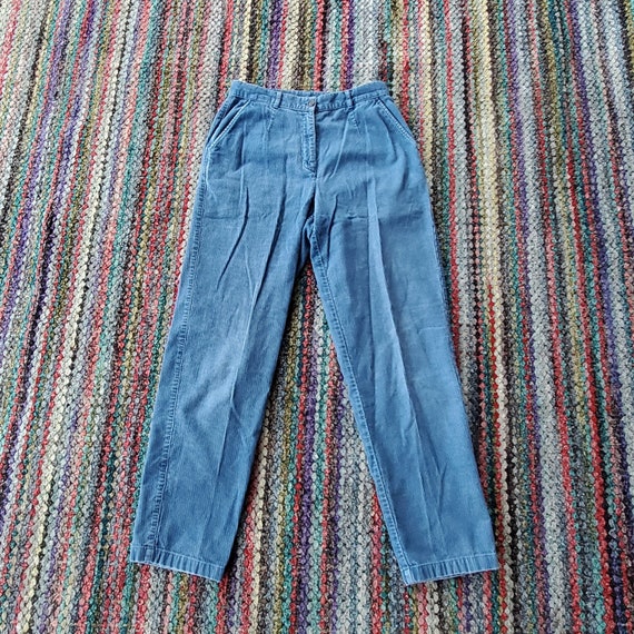 L.L. Bean Corduroys Teal Color Vintage 90's Pleated Women's Cords Slight Tapered  Leg Size 8 Tall 30 Waist 31 Inseam High Waisted 