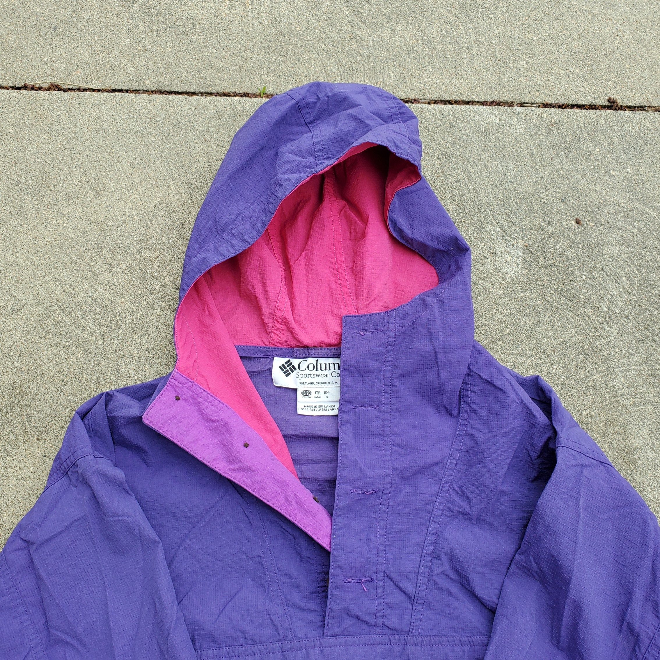 Vintage Columbia Purple Anorak Jacket: 80s/90s Hooded Pullover - Etsy